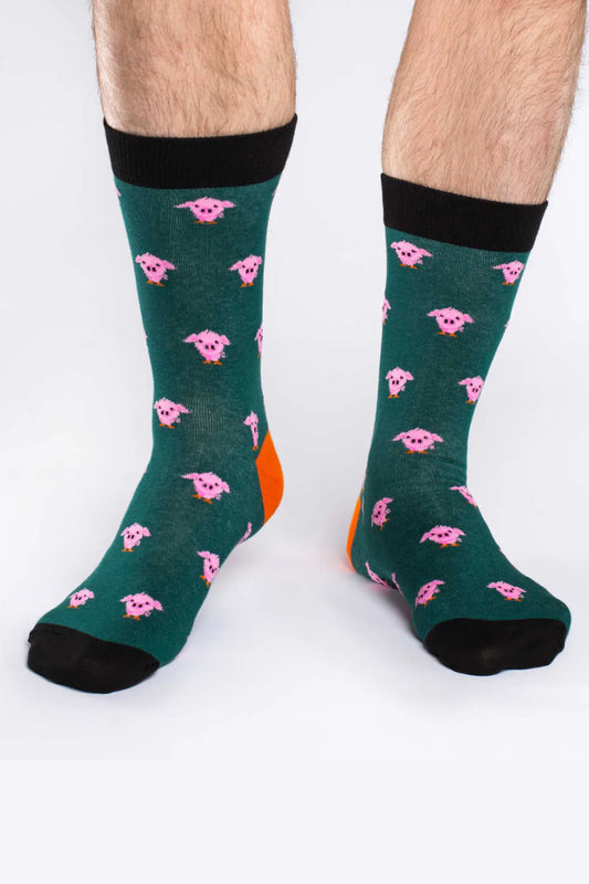 Green Piggies Sock - GRN
