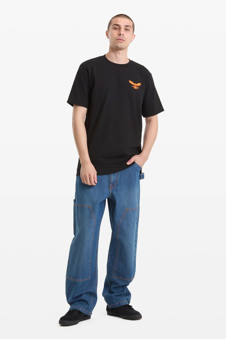 Hammered Split Tee - BLK