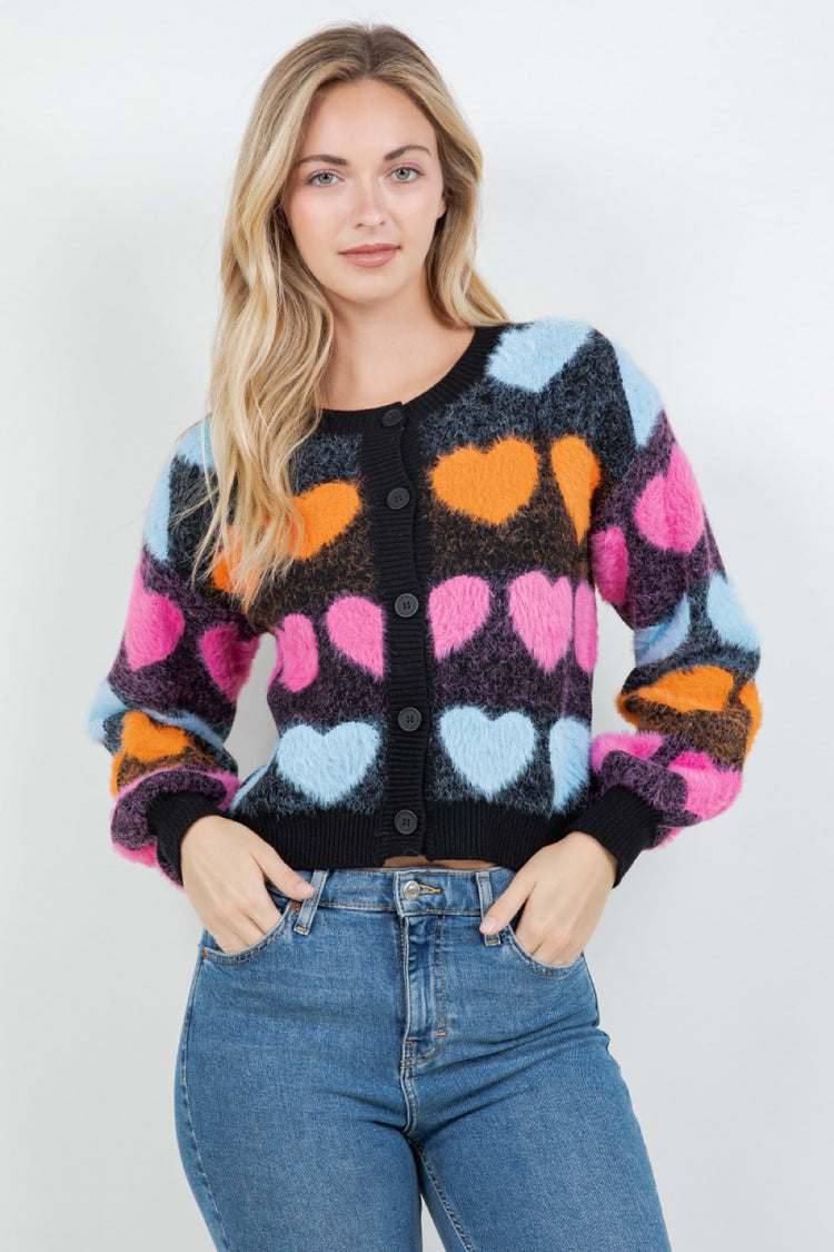 Heart Cardi - BLK