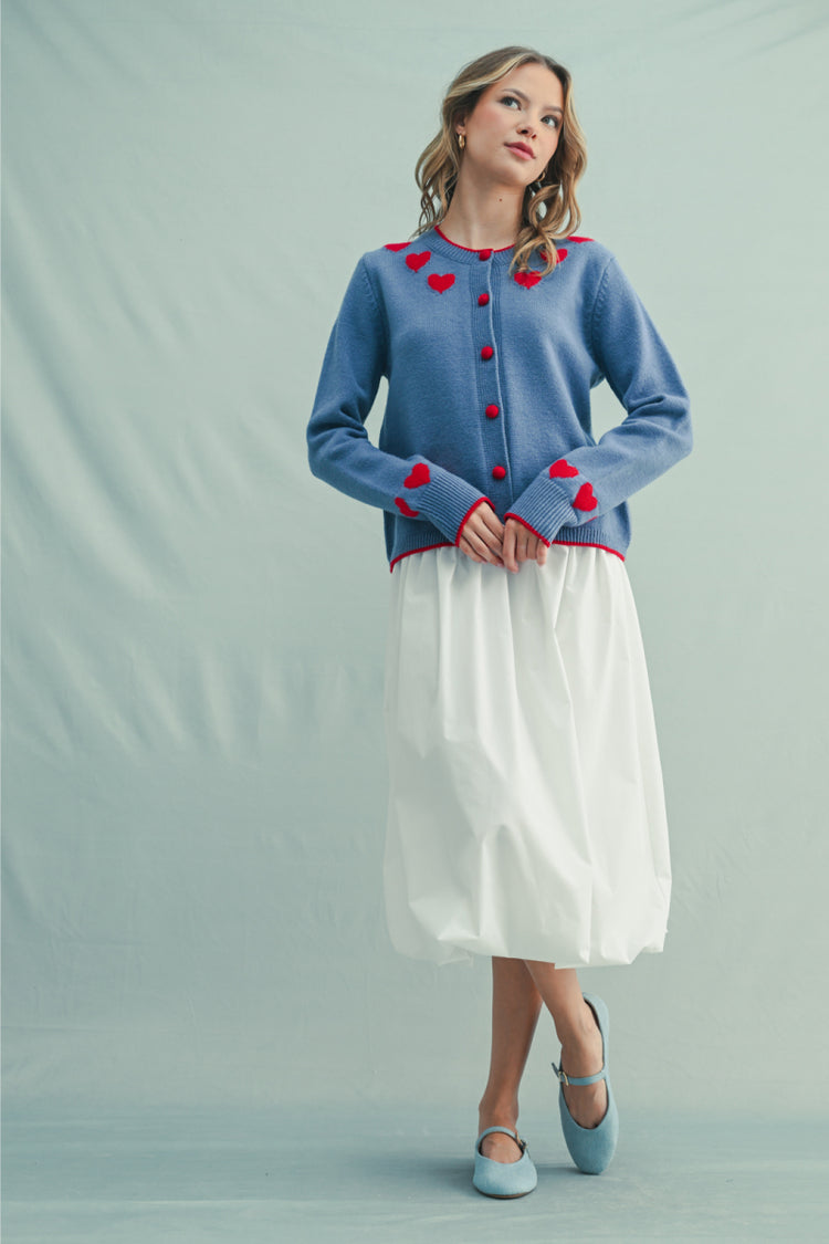 Heart Cardigan - BLU