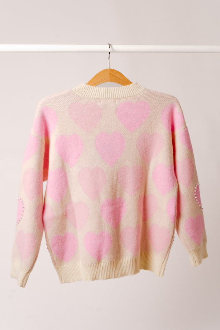 Heart & Pearl Sweater - IVR