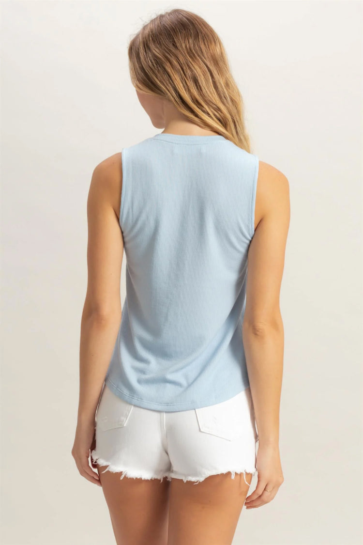 Henley Tank Top - BLU