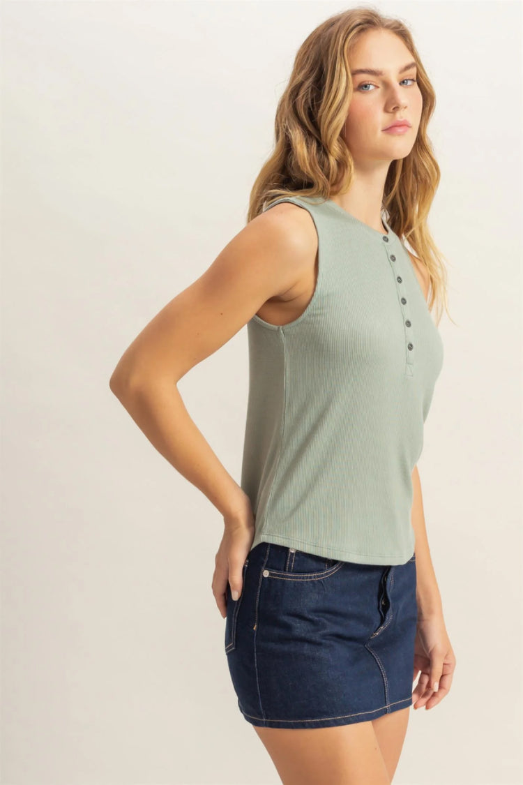 Henley Tank Top - SAG