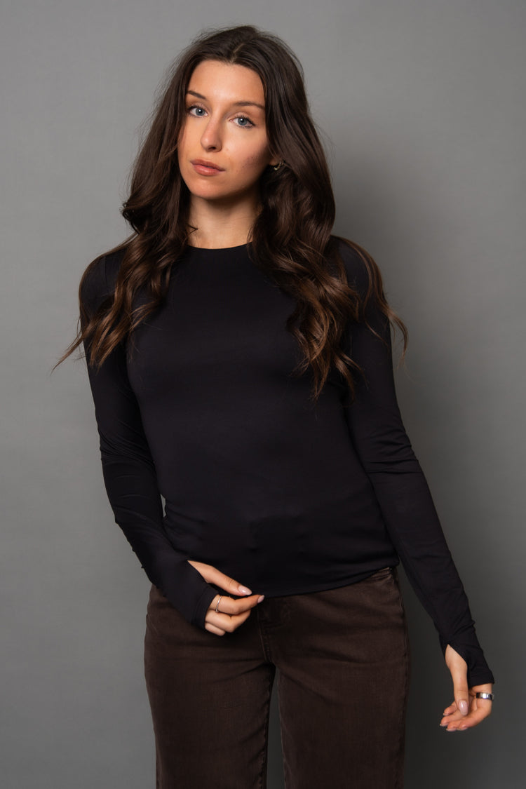 Hira Long Sleeve Top - BLK