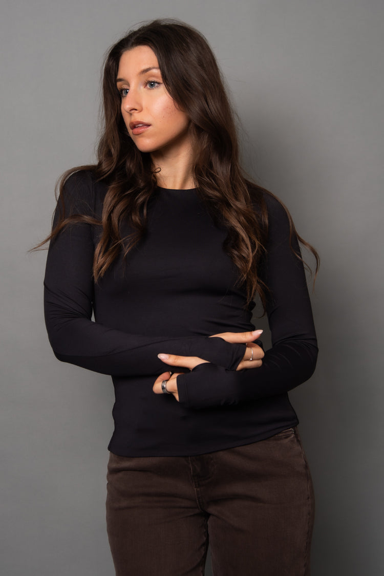 Hira Long Sleeve Top - BLK
