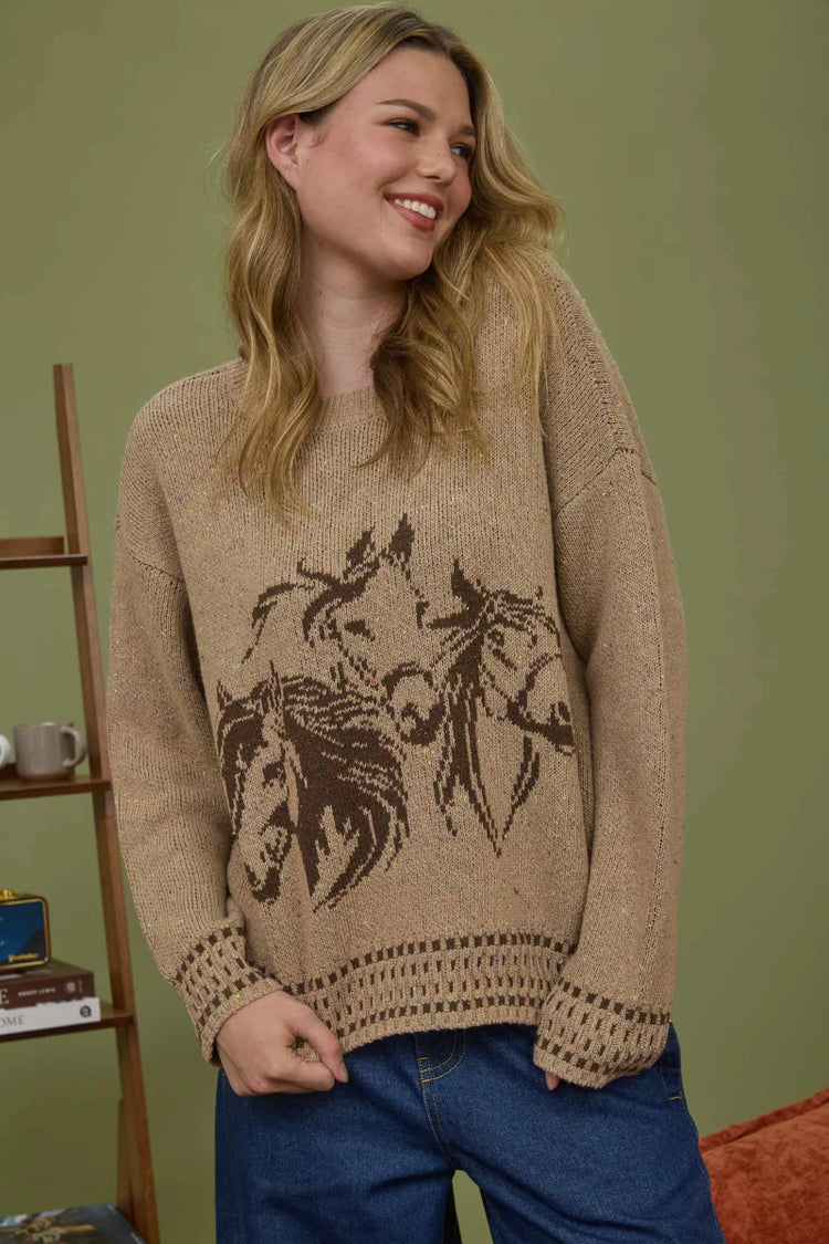 Horse Sweater - TAN