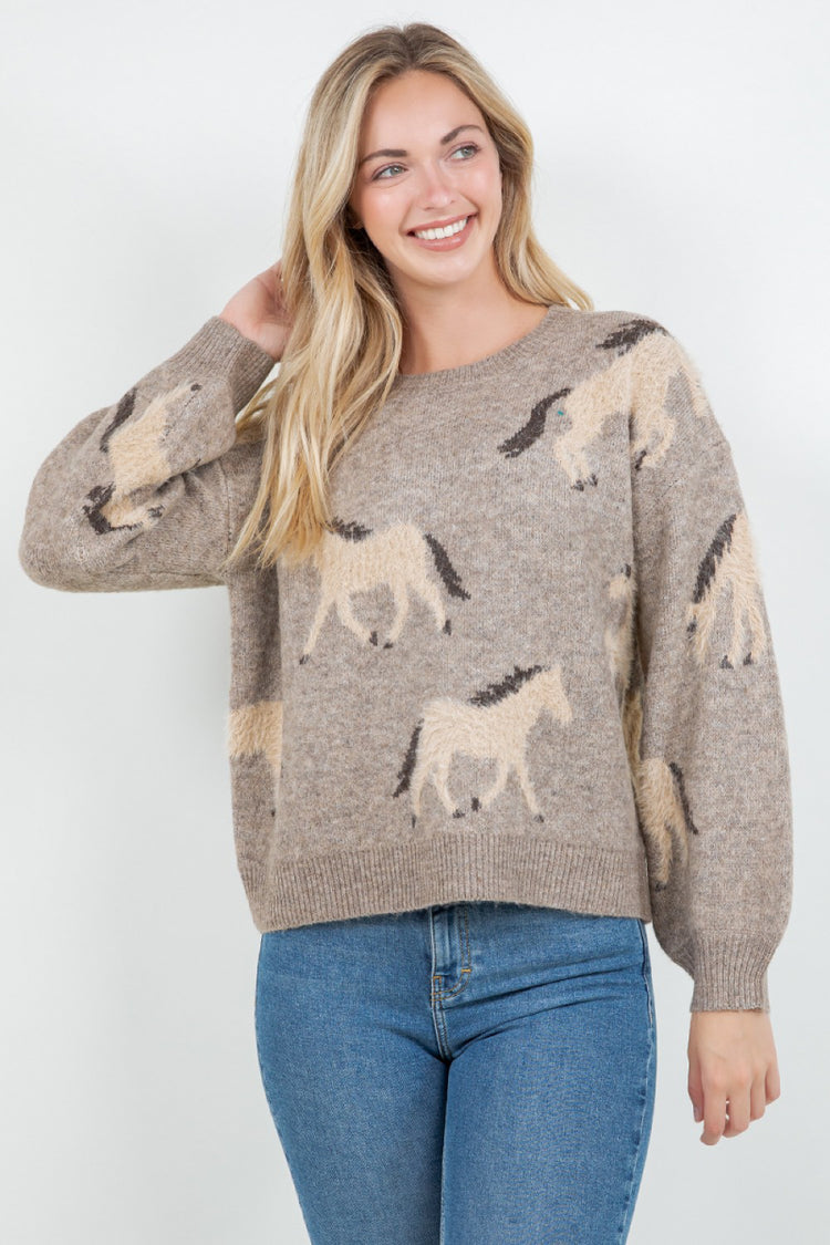 Horses Crew Sweater - MOC