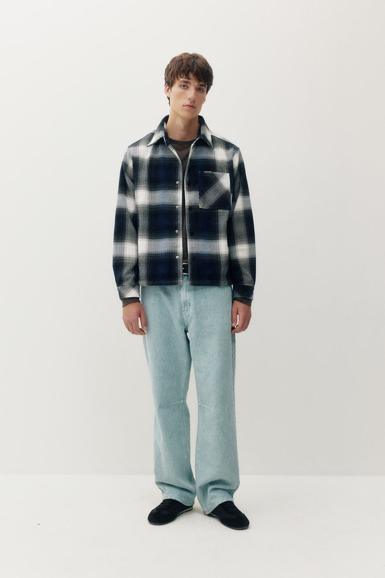 Heavyweight Plaid Shacket - BLU