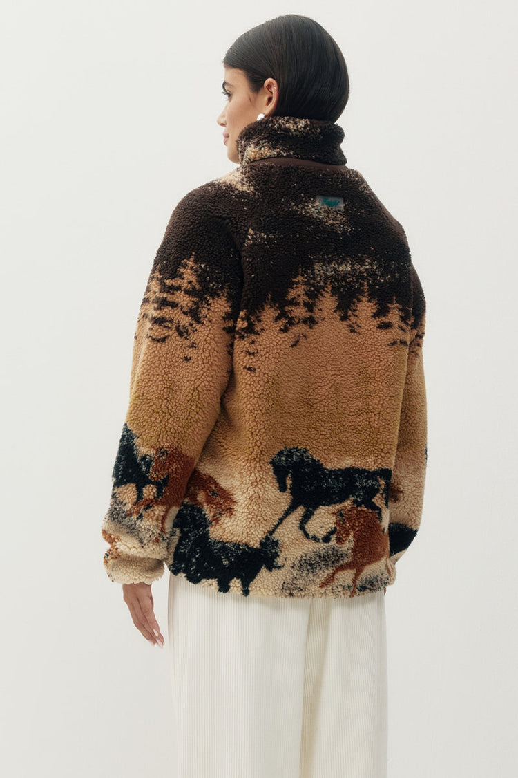 Unisex Printed Sherpa Jacket - HOR