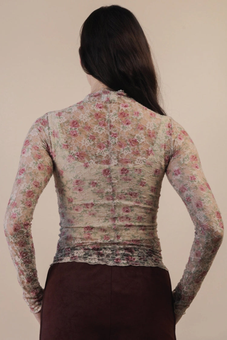 Lace Floral Mesh Top - BGE