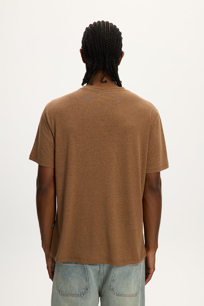 Linen Essential Tee - BRN