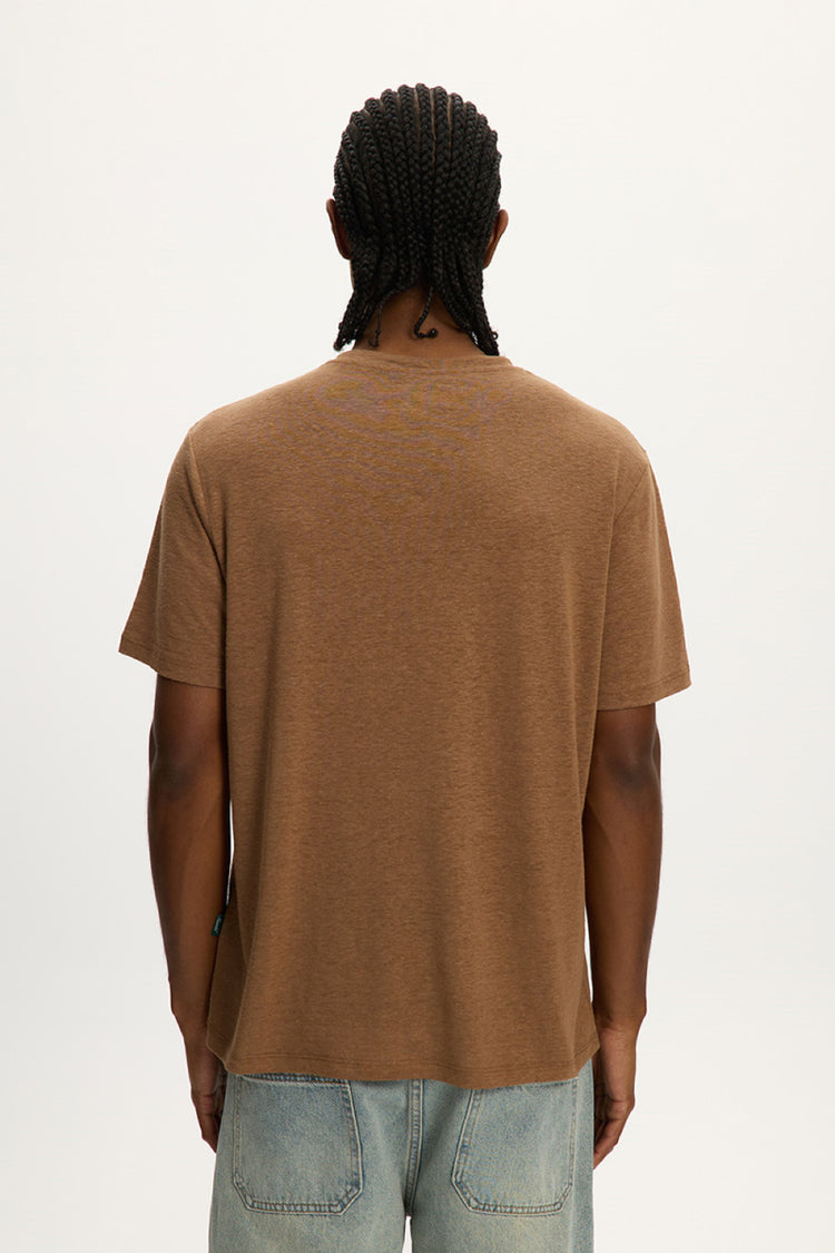 Linen Essential Tee - BRN