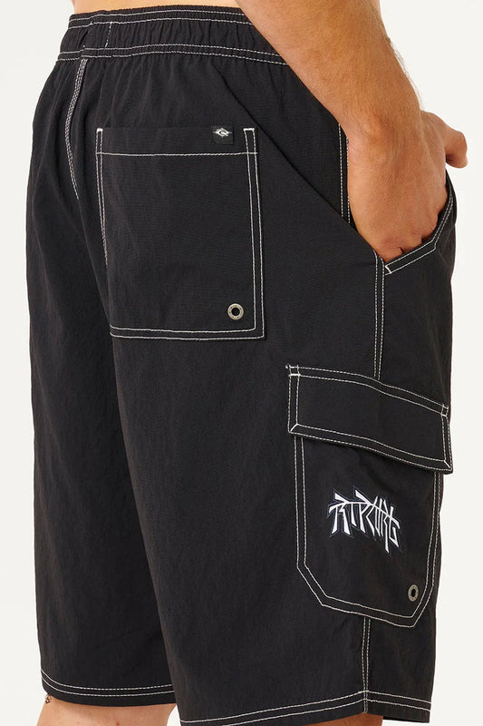 Liquid Trips Cargo Volley Boardshorts - BLK