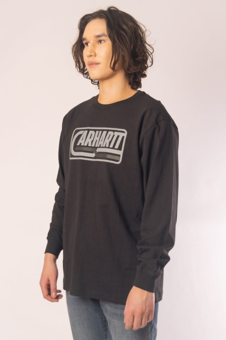 Loose Fit Logo Graphic Long Sleeve - BLK