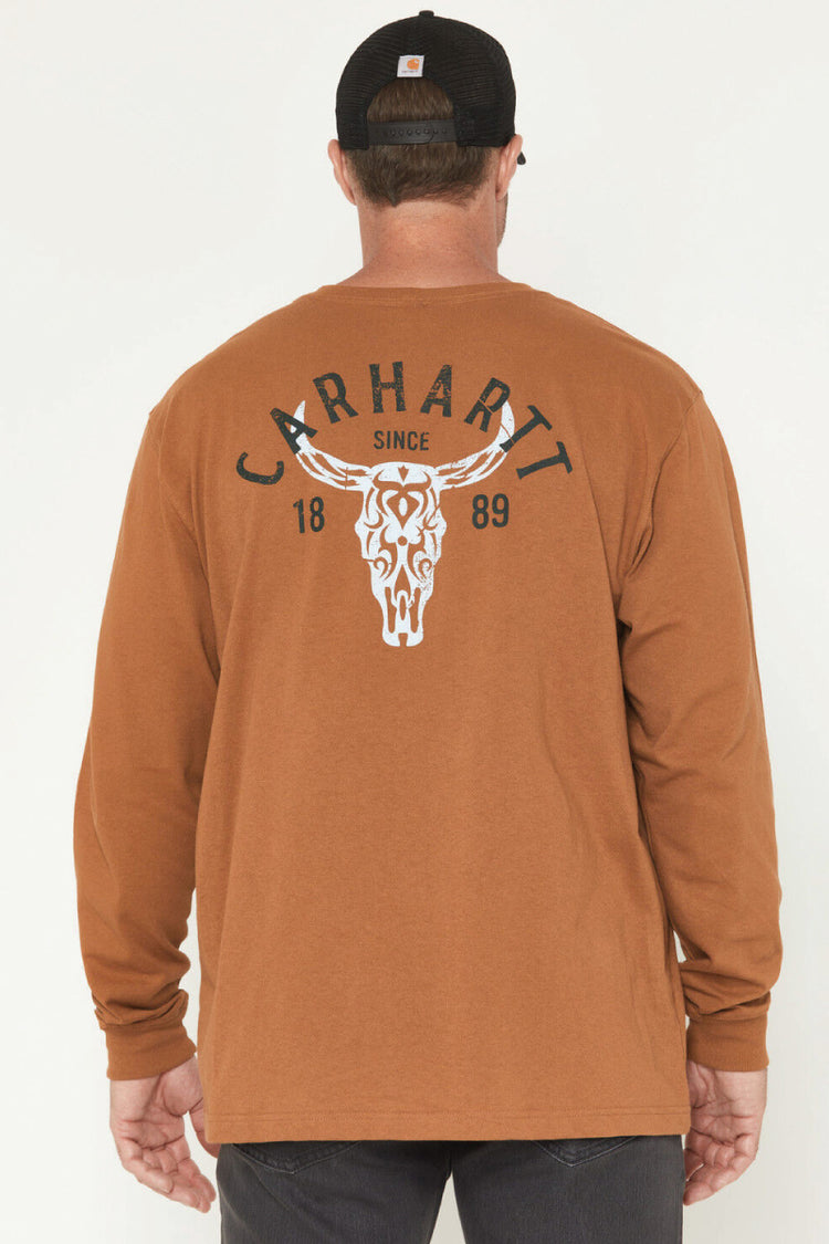 Loose Fit Longhorn Long Sleeve - Brown