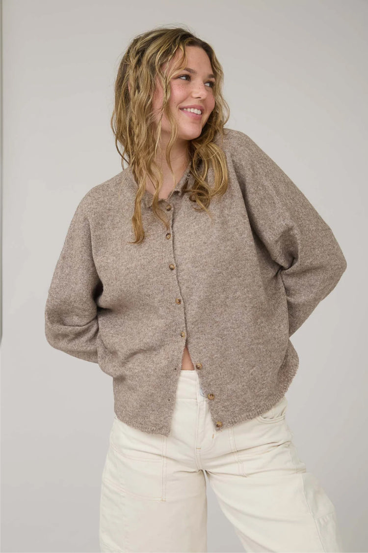 Lite Button Cardi - BRN