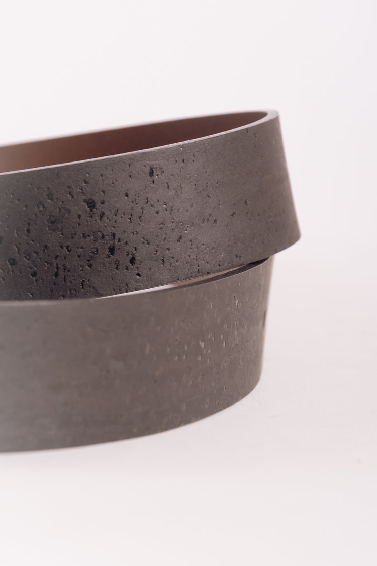 Matte Black Buckle Leather Belt - BLK