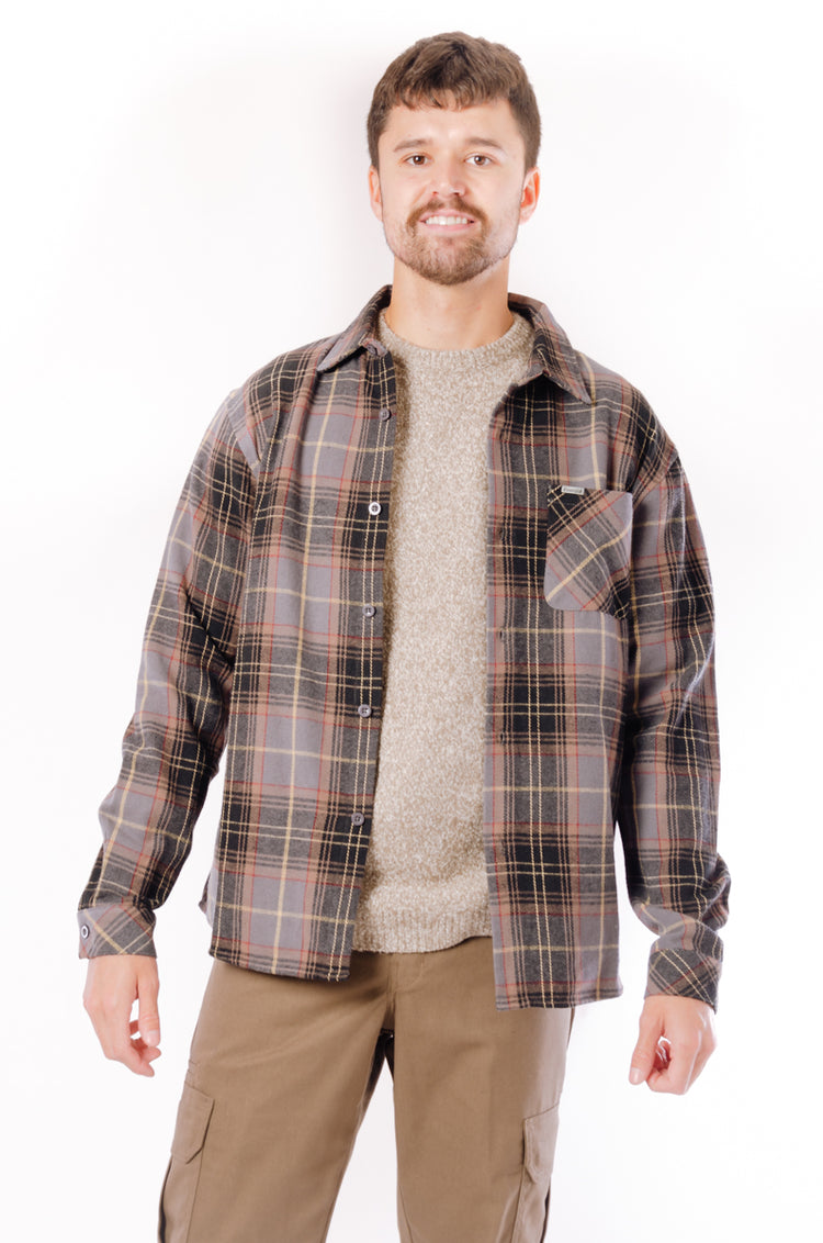 Mid Weight Flannel Shirt - GRY