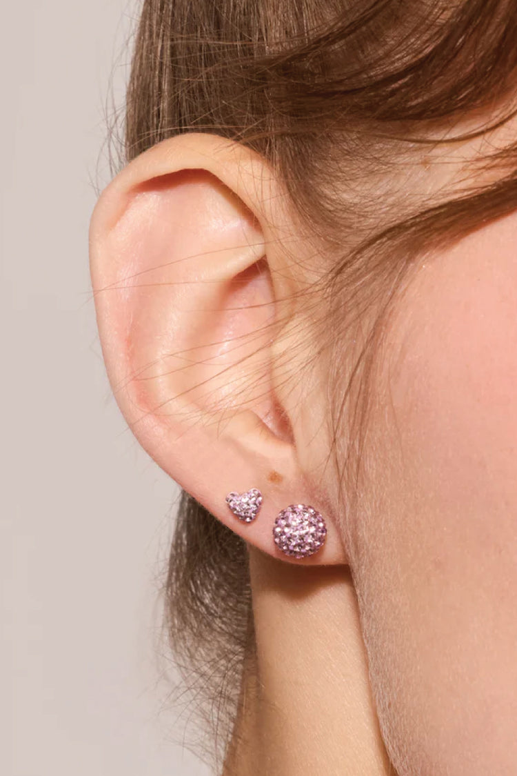 Mini Sparkle Heart Studs - LLC