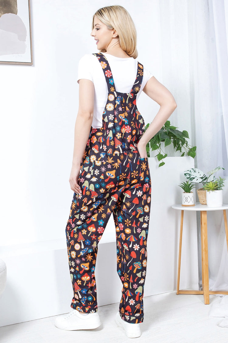 Multi Mushroom Corduroy Overalls - MUS