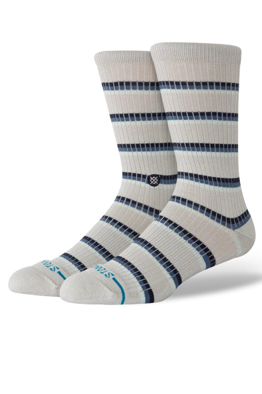 Multistripe Ribbed Crew Sock - GRY