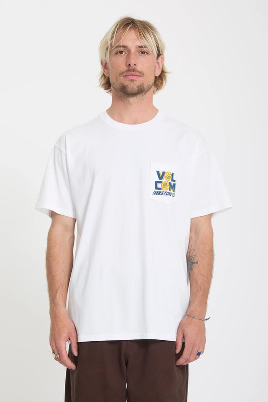 Parted Out Pocket Tee - White