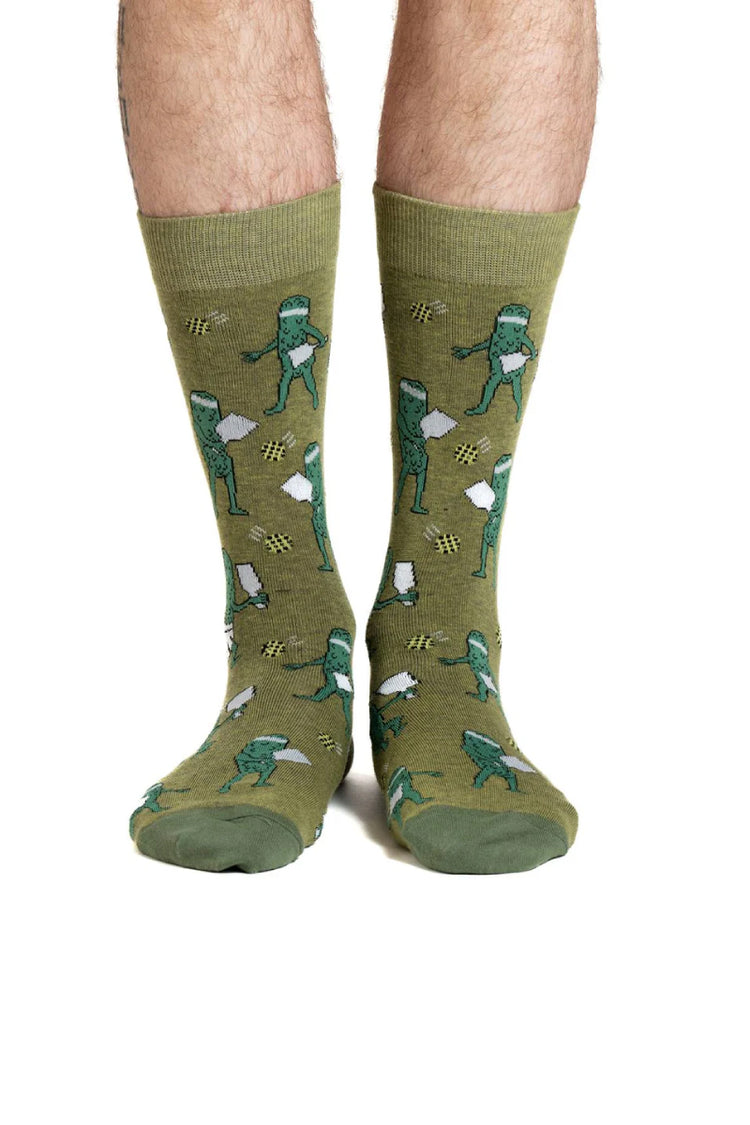 Pickles Playing Pickleball Socks - GRN