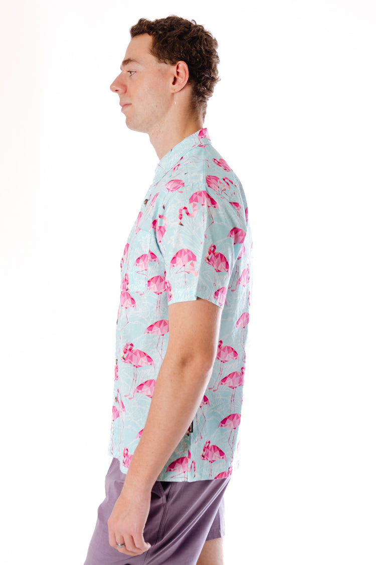 Pink & Feathered Short Sleeve Shirt - LBL