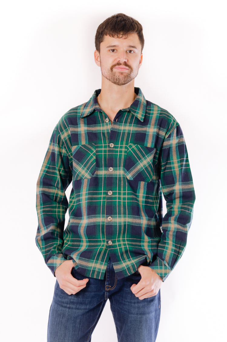 Plaid Flannel Shirt - GRN