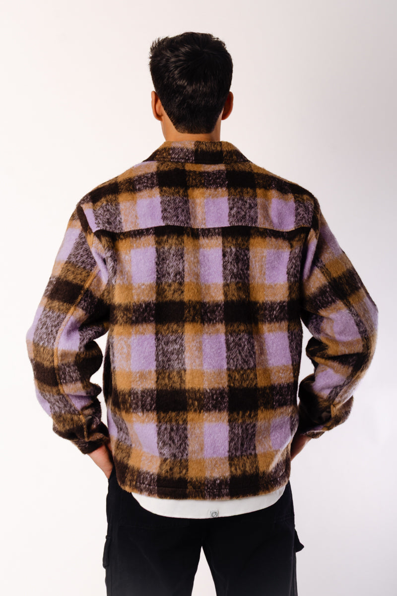 Plaid Overshirt Jacket - PUR