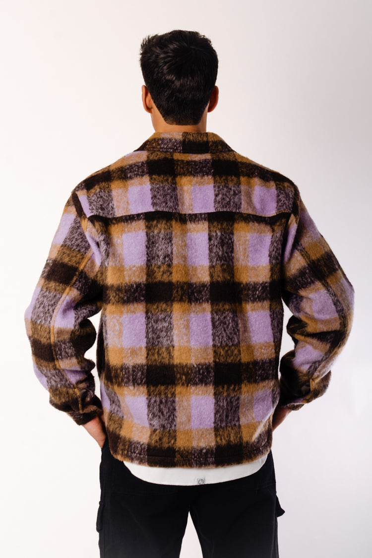 Plaid Overshirt Jacket - PUR