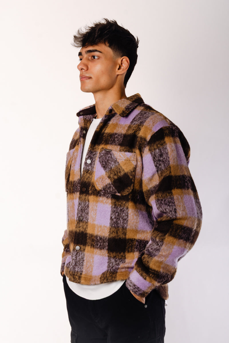 Plaid Overshirt Jacket - PUR