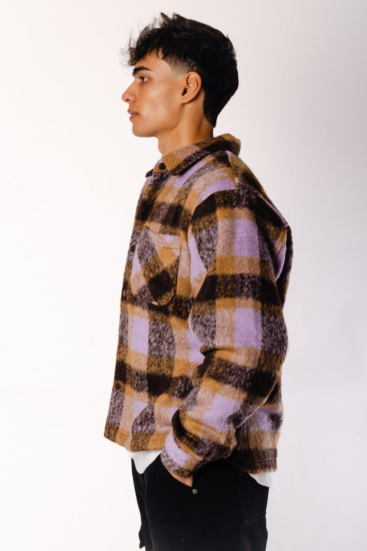 Plaid Overshirt Jacket - PUR