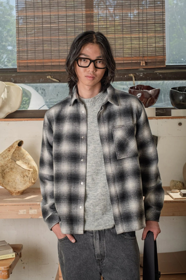 Plaid Pocket Shirt - BLK