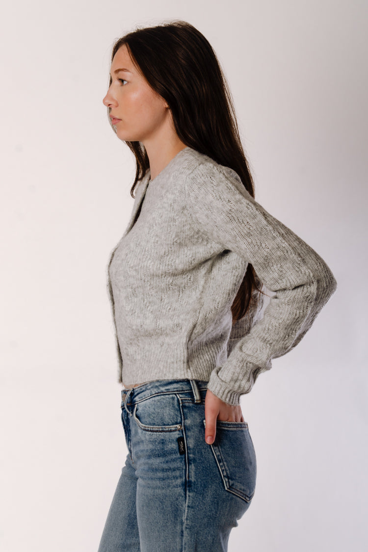 Pointelle Cardigan - GRY