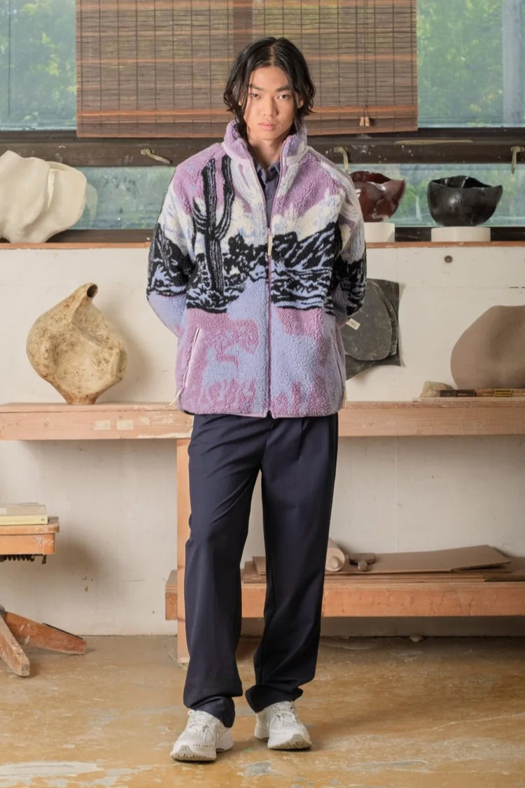 Unisex Printed Sherpa Fleece - SUN