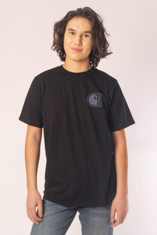 Relaxed Fit C Graphic Tee - BLK