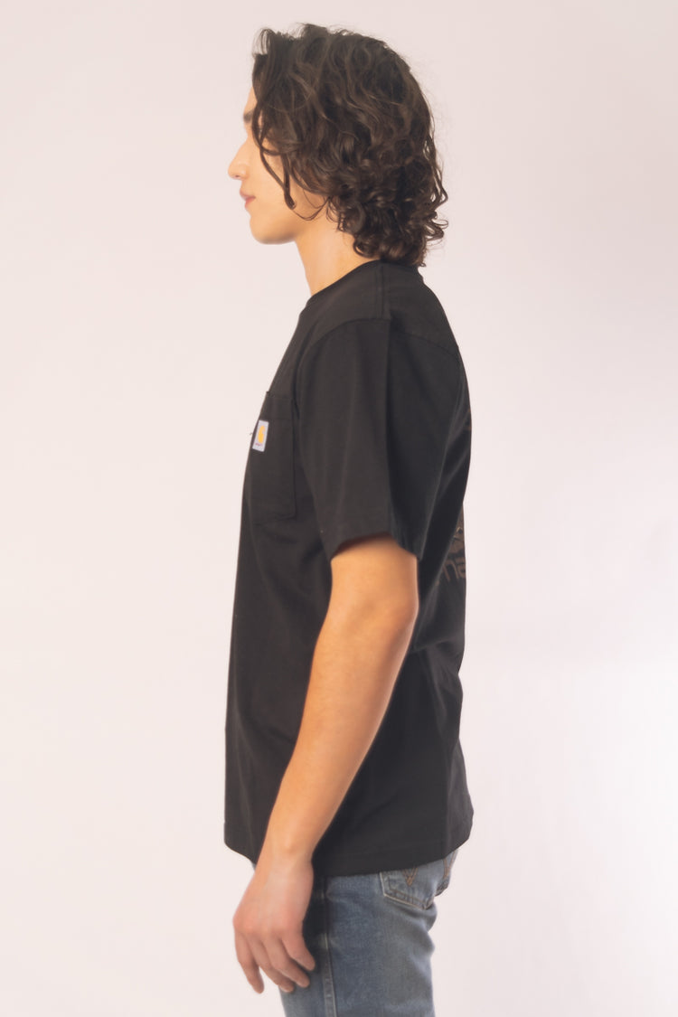 Relaxed Fit Fire Graphic Tee - BLK