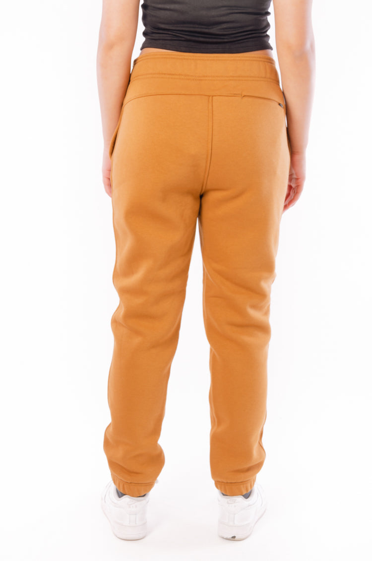 Relaxed Fit Fleece Joggers - Brown