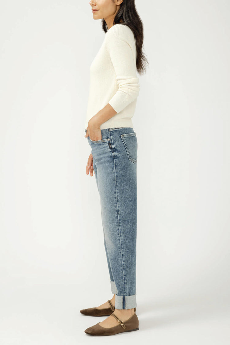 Relaxed Mid Rise Straight Leg Jeans - 28