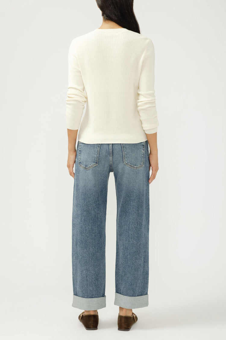 Relaxed Mid Rise Straight Leg Jeans - 28