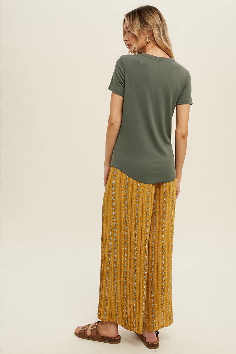 Ribbed Crew Tee - TEA