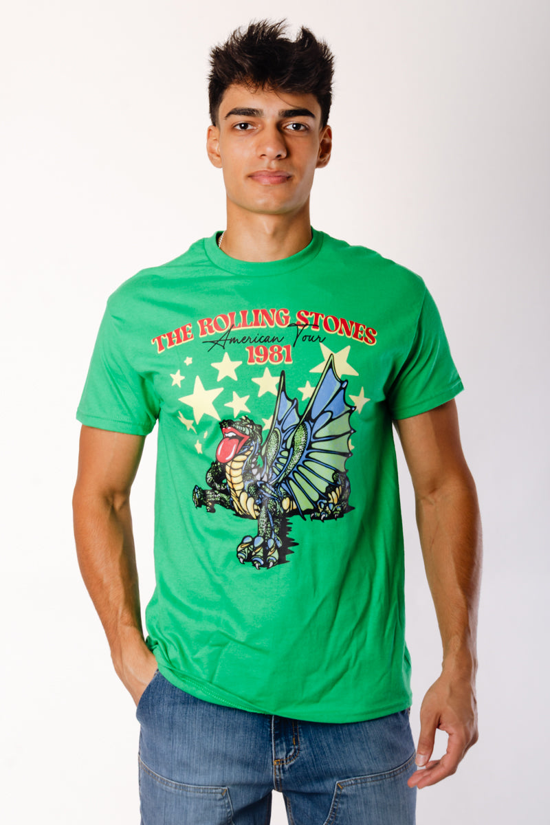 Unisex Rolling Stones Dragon Tee - GRN