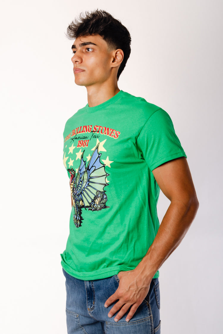 Unisex Rolling Stones Dragon Tee - GRN