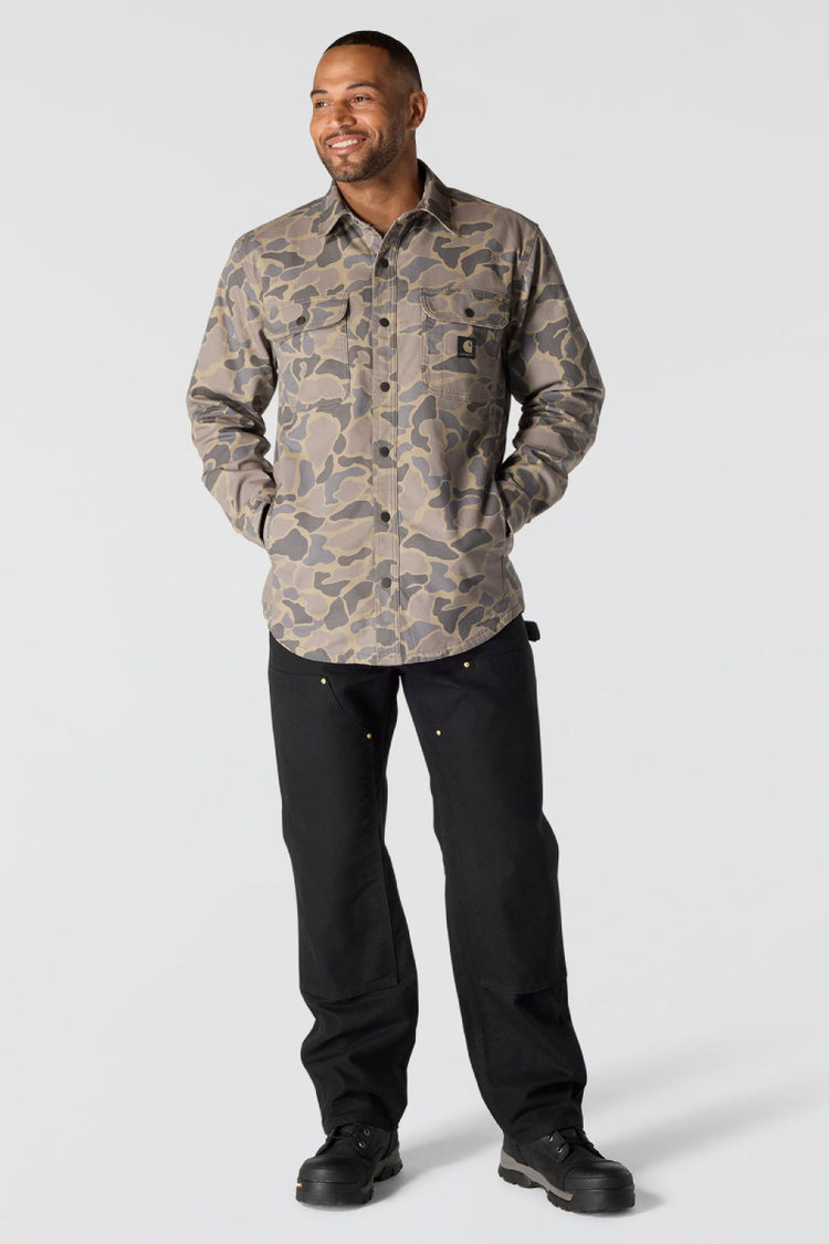Fleece Lined Shirt Jacket - KHA