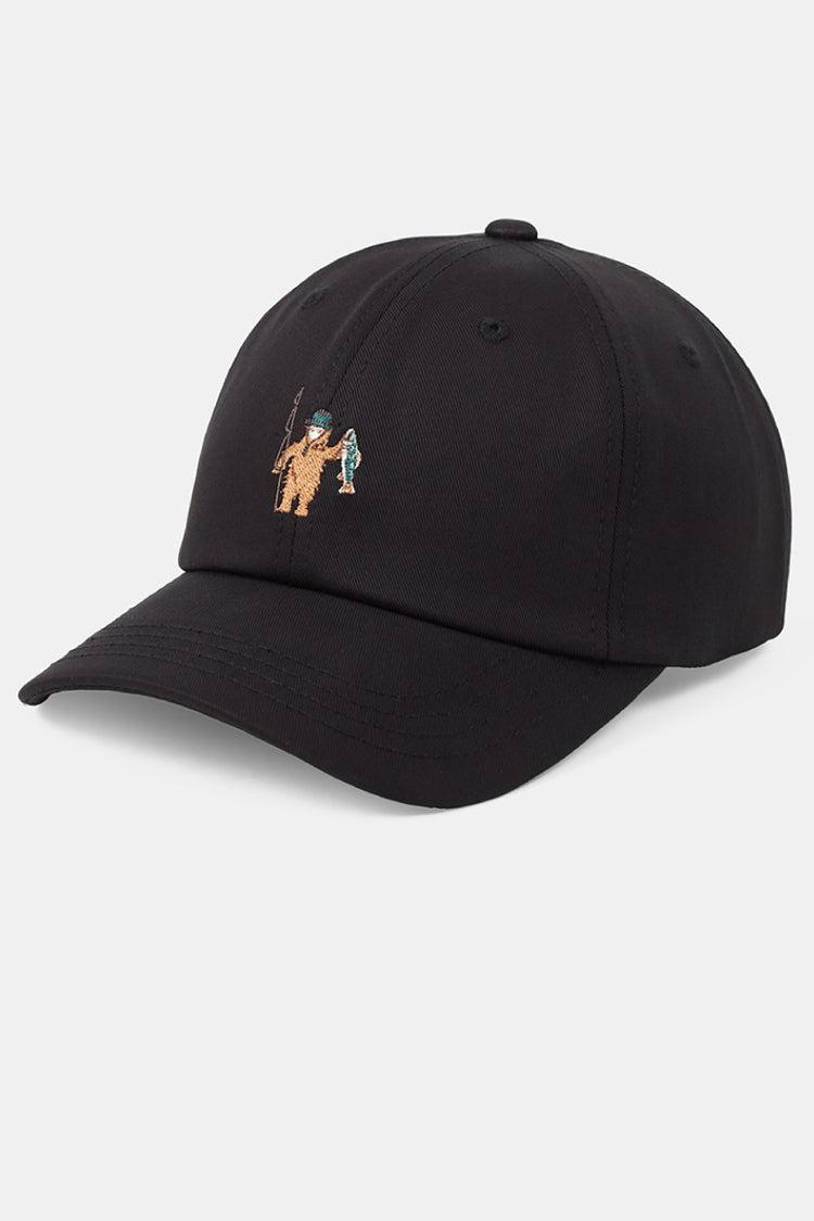 Fishing Sasquatch  Peak Hat - BLK