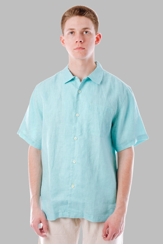 Sea Glass Linen Camp Shirt - LWN