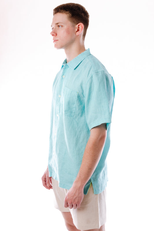 Sea Glass Linen Camp Shirt - LWN