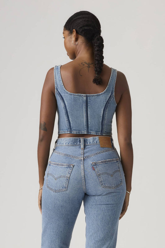 Seamed Zip Bustier Top - SHA