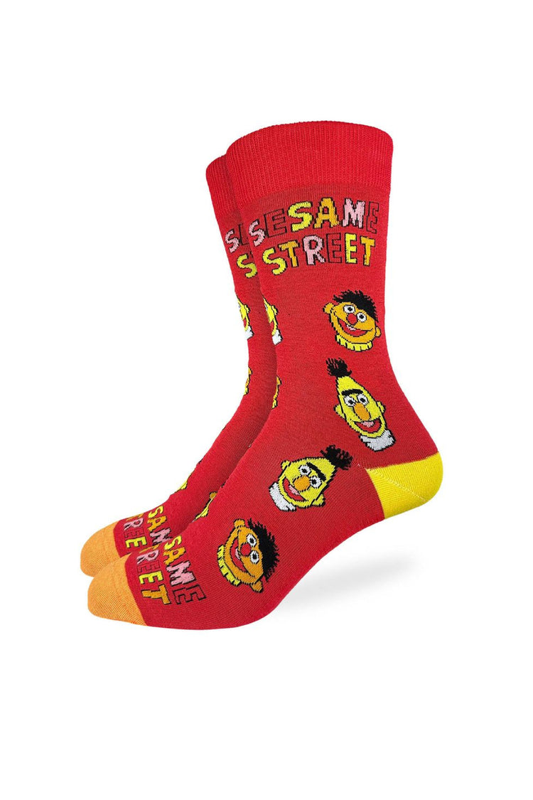 Sesame Street Bert & Ernie Faces Socks - RED